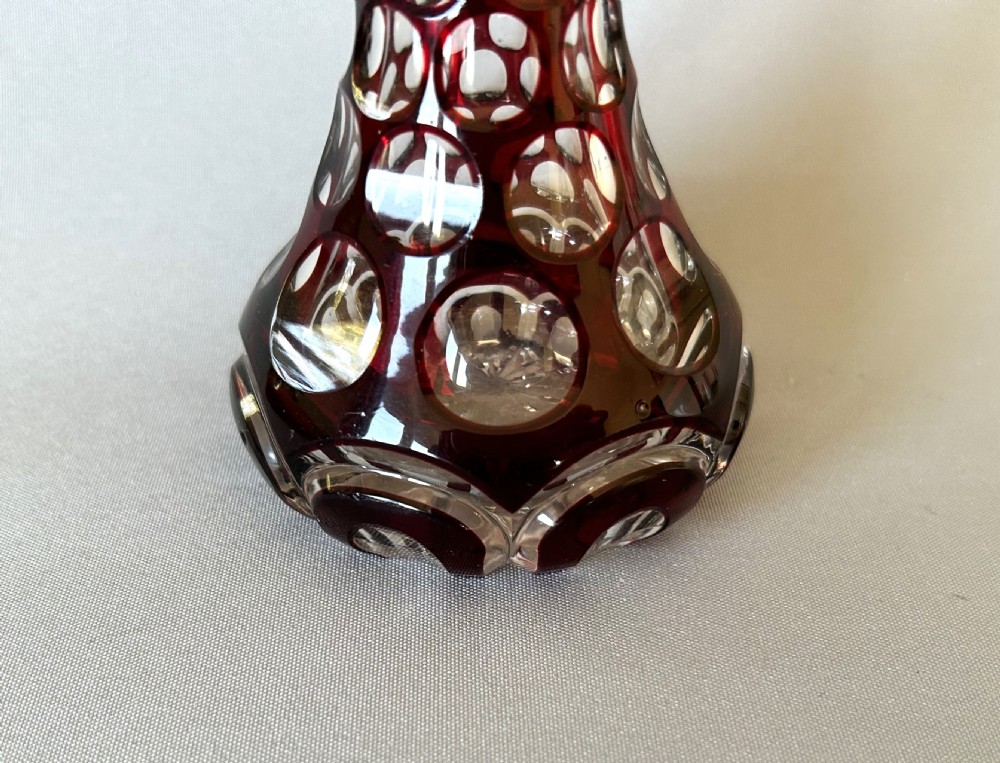A Bohemian cased ruby glass cologne bottle View III