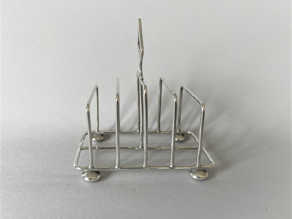 A stylish Edwardian silver toast rack View II