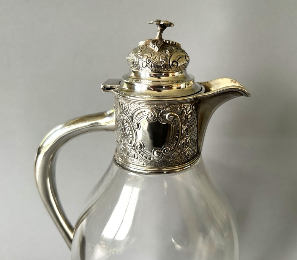 An elegant Victorian silver mounted claret jug View VII
