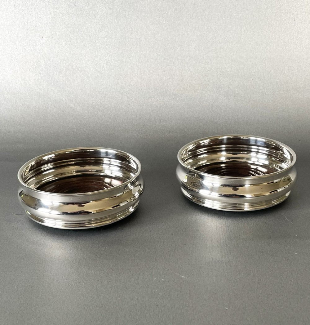 A Fine Pair Of Edwardian Individual Silver Coasters