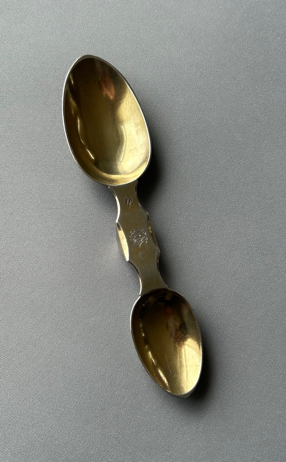 A rare French silver gilt medicine spoon