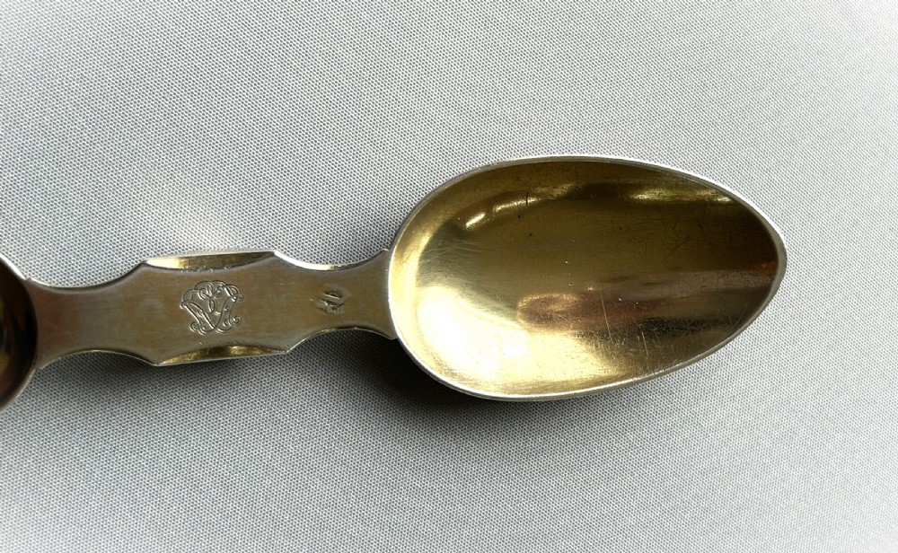 A rare French silver gilt medicine spoon View II