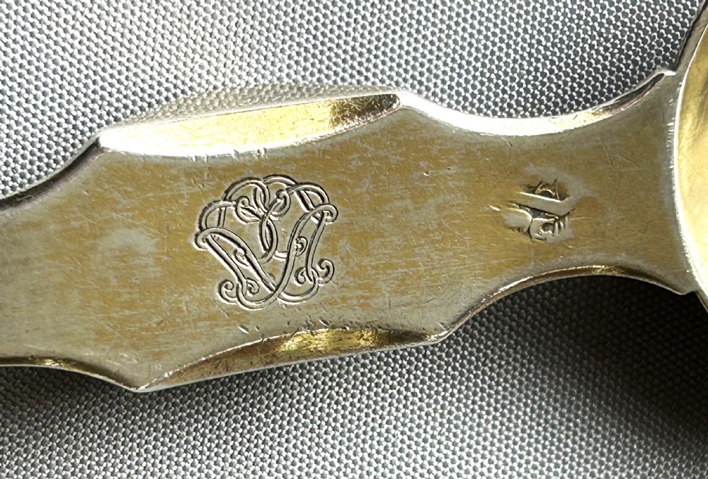 A rare French silver gilt medicine spoon View IV