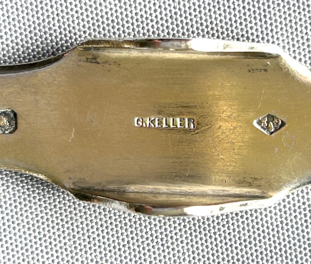 A rare French silver gilt medicine spoon View V