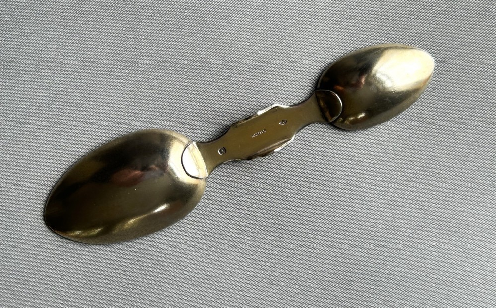A rare French silver gilt medicine spoon View VI