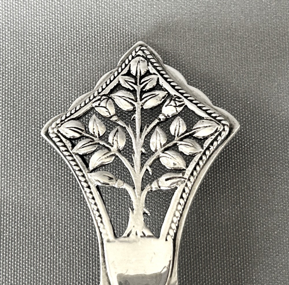 A Rare Arts & Crafts 'Tree of life' silver caddy spoon View II