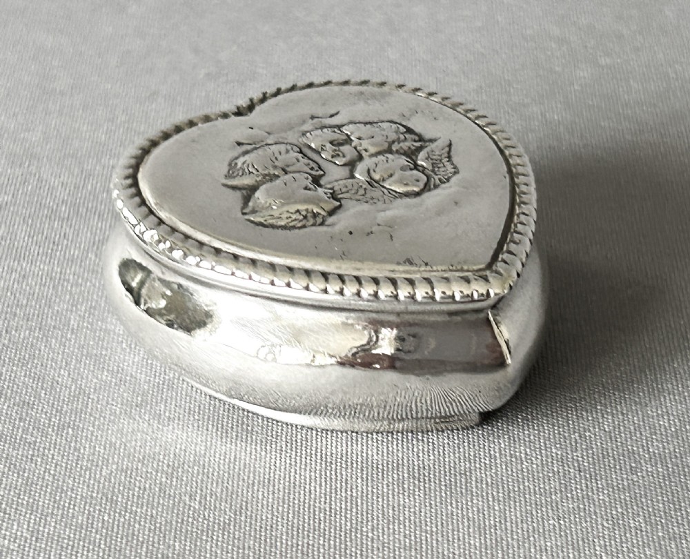 A late Victorian silver heart shaped pill box