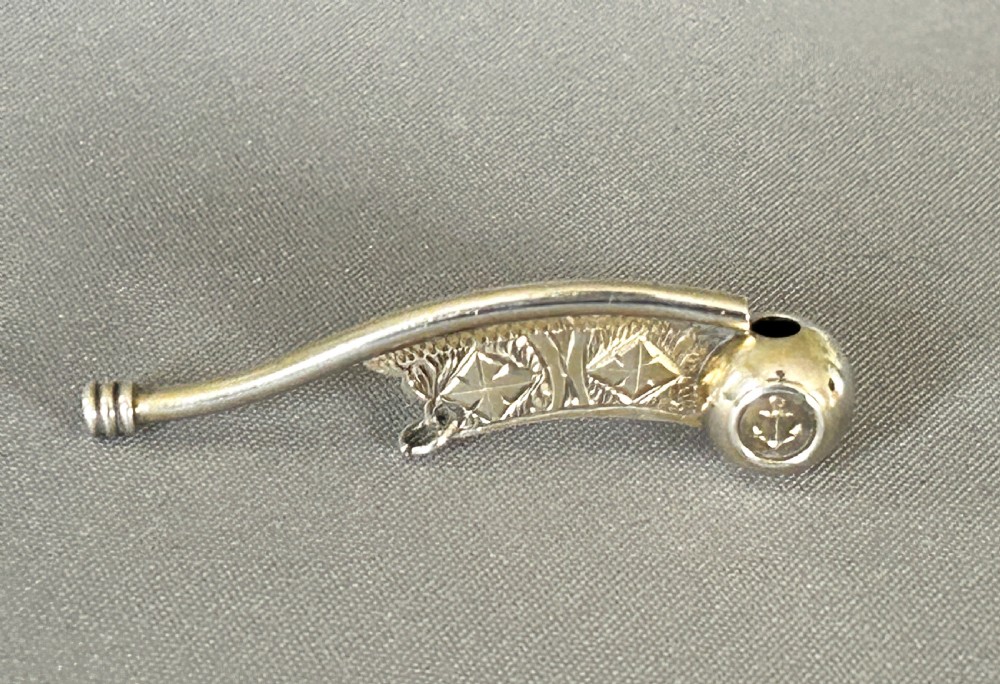 A rare Victorian miniature silver Bosun's whistle View III