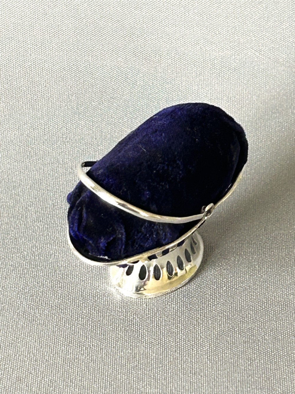 A Novelty silver fruit basket pin cushion View III