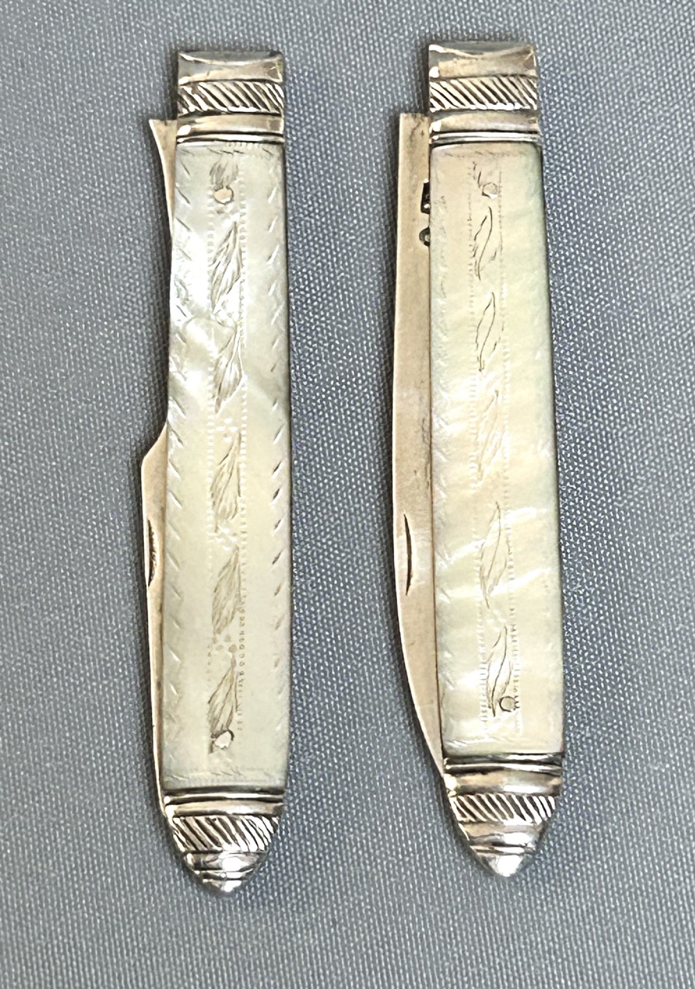 Rare 18th Century silver fruit fork and fruit knife View VII