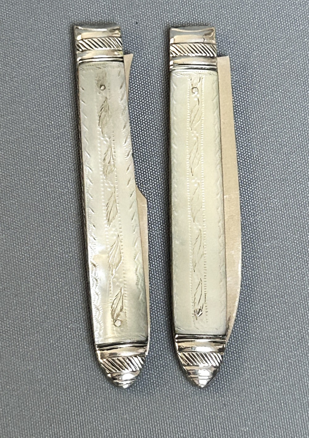 Rare 18th Century silver fruit fork and fruit knife View VIII
