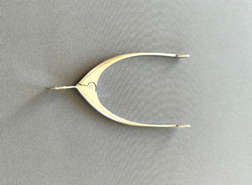 A pair of novelty silver wishbone sugar tongs View IV