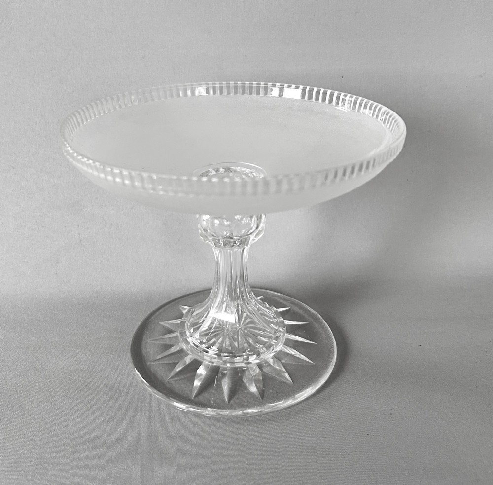 A lovely Victorian cut & frosted tazza