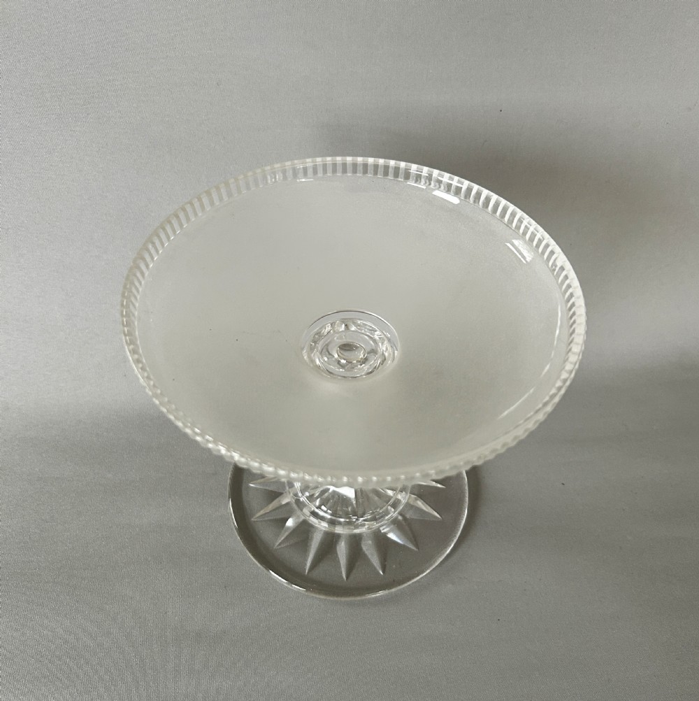 A lovely Victorian cut & frosted tazza View IV