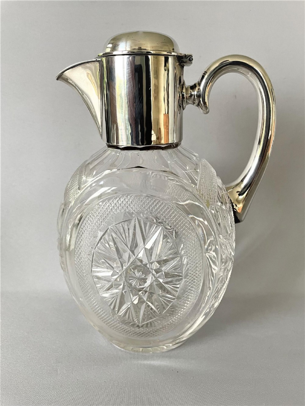 Hukin & Heath Victorian silver & cut glass claret jug