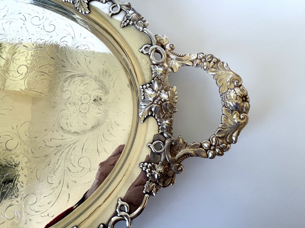 A substantial Edwardian silver plated tea tray View IV