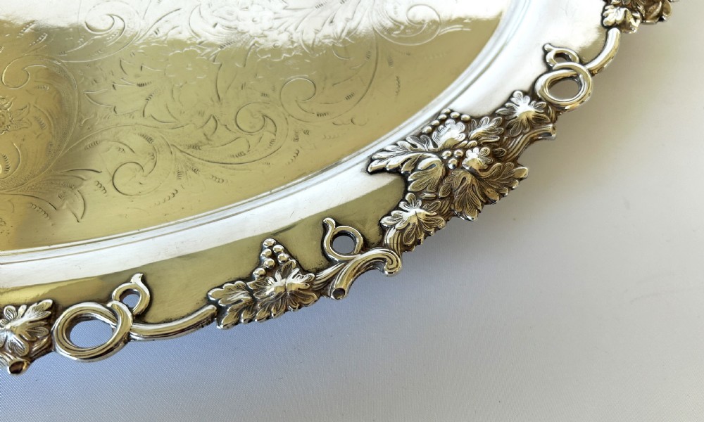 A substantial Edwardian silver plated tea tray View V