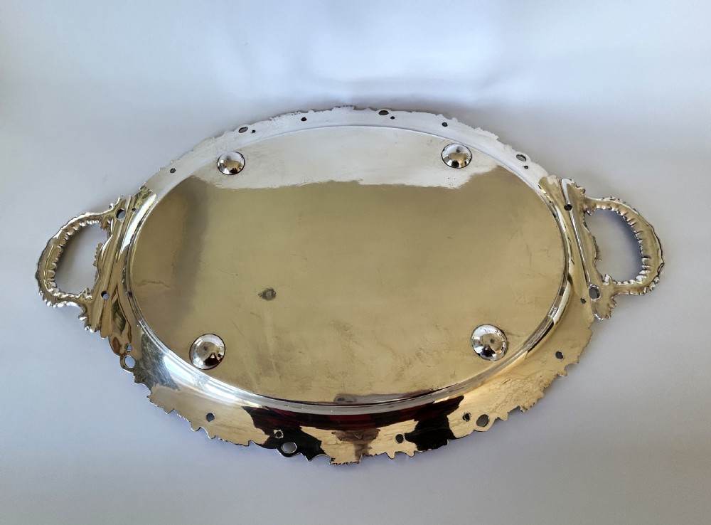 A substantial Edwardian silver plated tea tray View VI