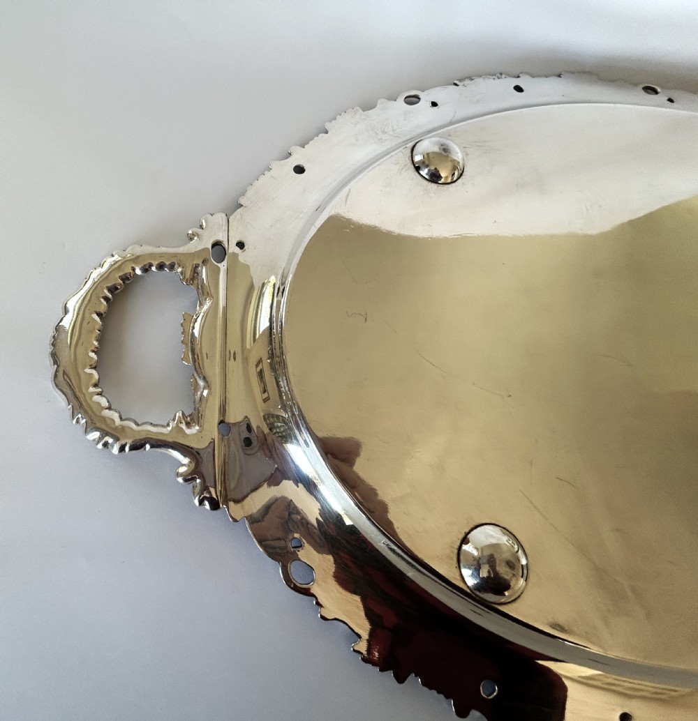 A substantial Edwardian silver plated tea tray View VII