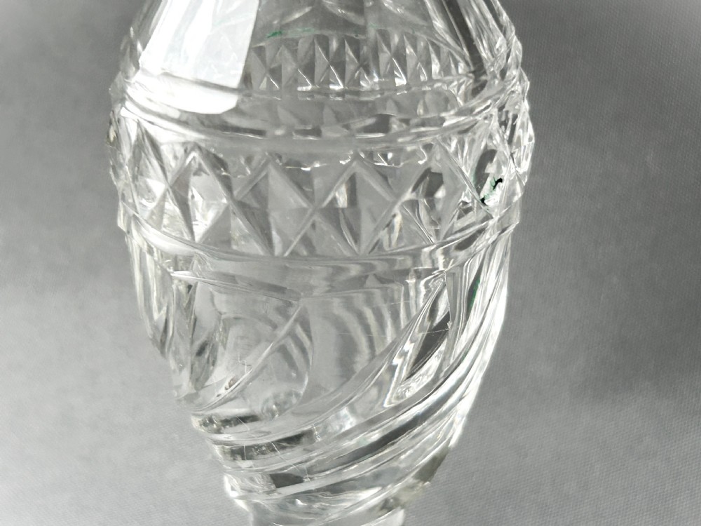 A lovely cut glass Georgian condiment bottle View II