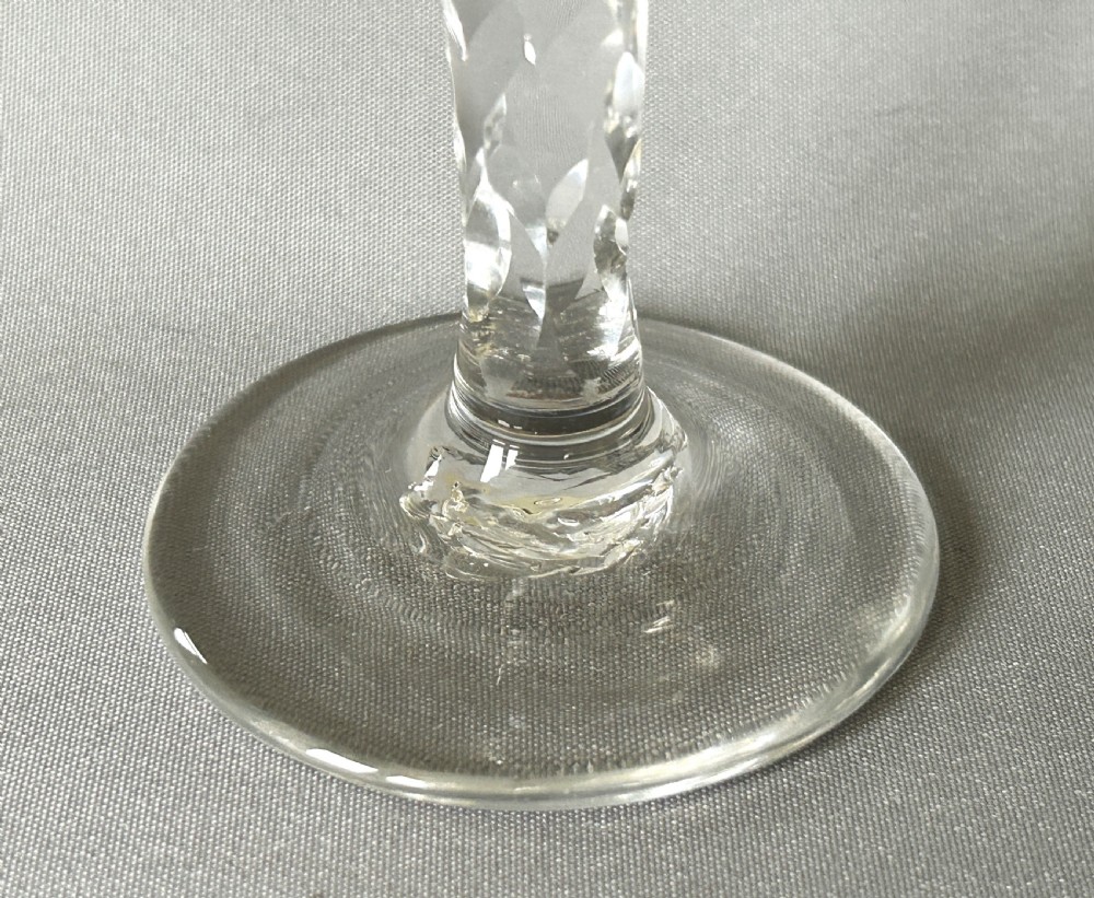 18th Century facet stem tall cordial glass View II