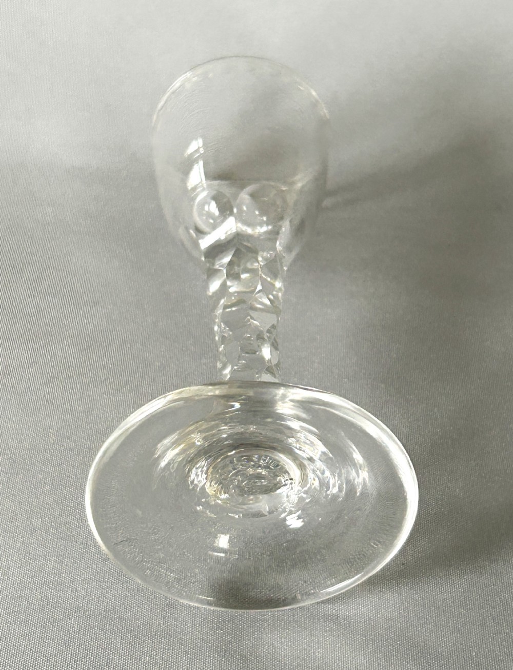 18th Century facet stem tall cordial glass View IV