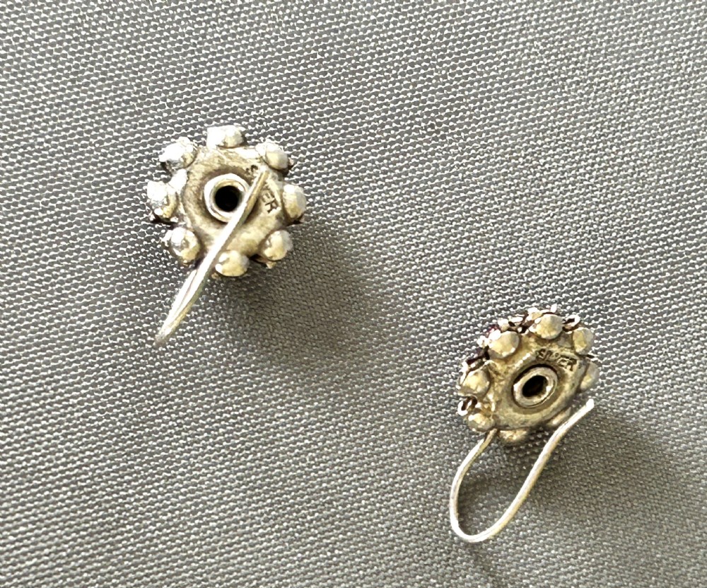 A gorgeous pair of Edwardian silver & amethyst earrings View IV