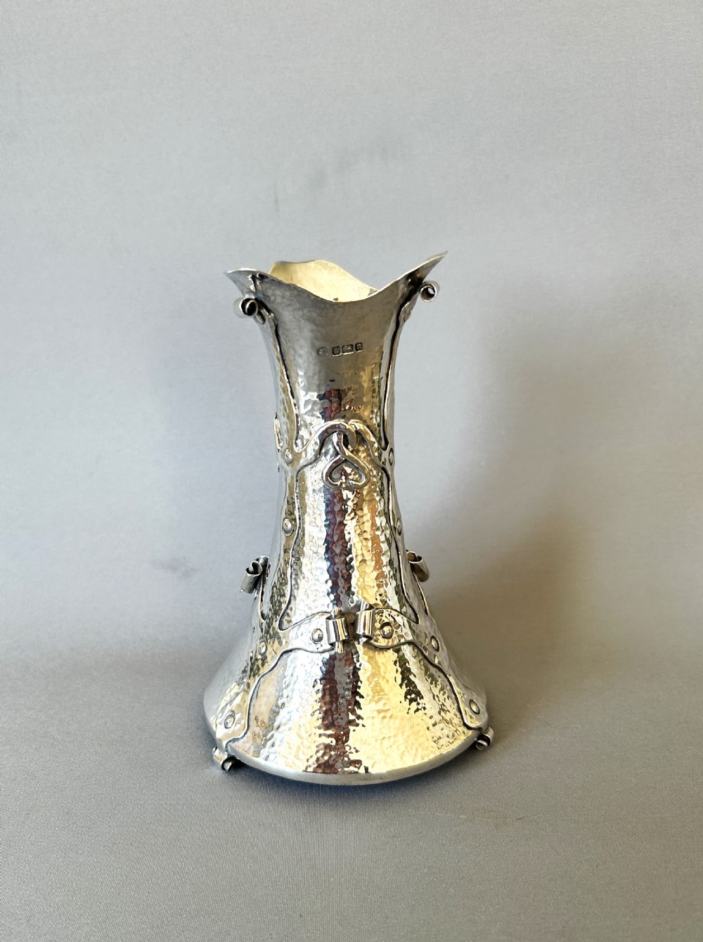 A fabulous Arts & Crafts Edwardian silver vase View II