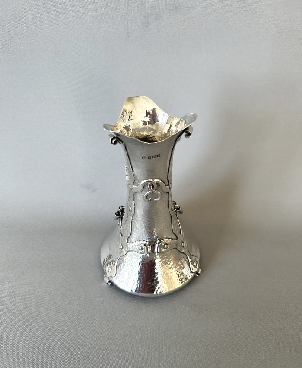 A fabulous Arts & Crafts Edwardian silver vase View III