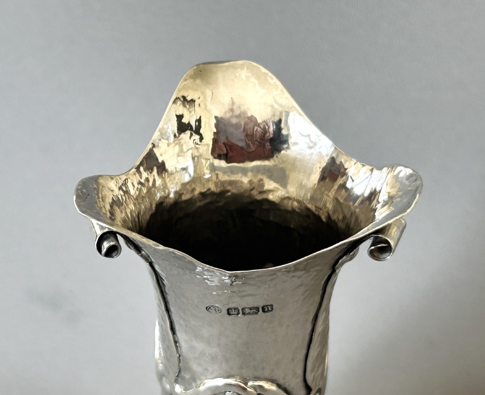 A fabulous Arts & Crafts Edwardian silver vase View V