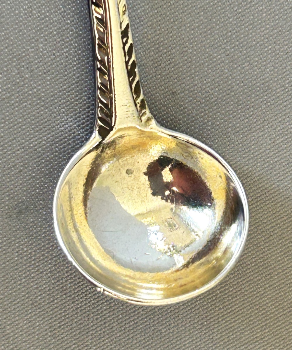 An early Victorian silver long handled condiment ladle View III