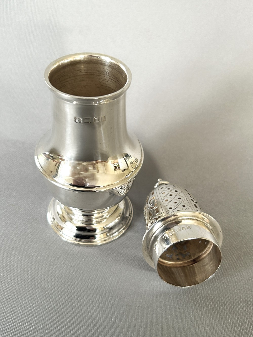 A handsome good quality silver sugar caster View VII