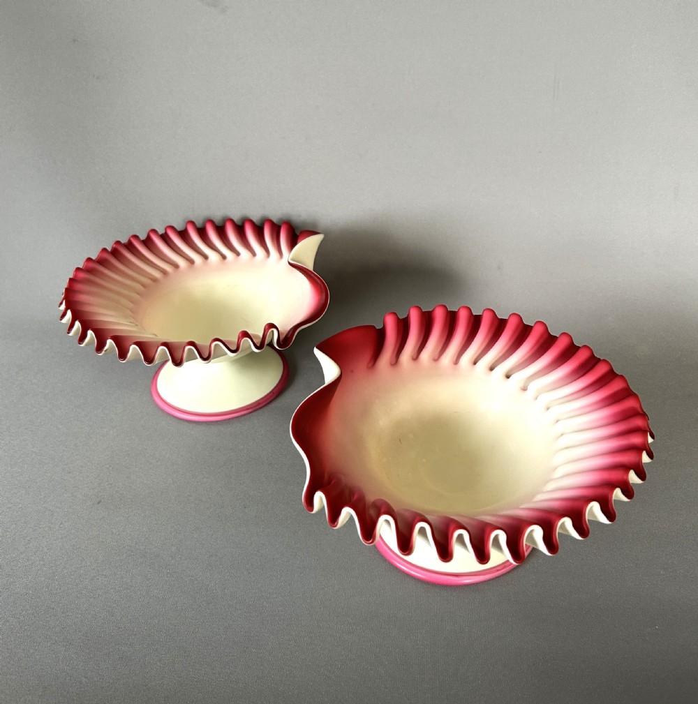 A Pair of Stevens & Williams glass shell dishes View III