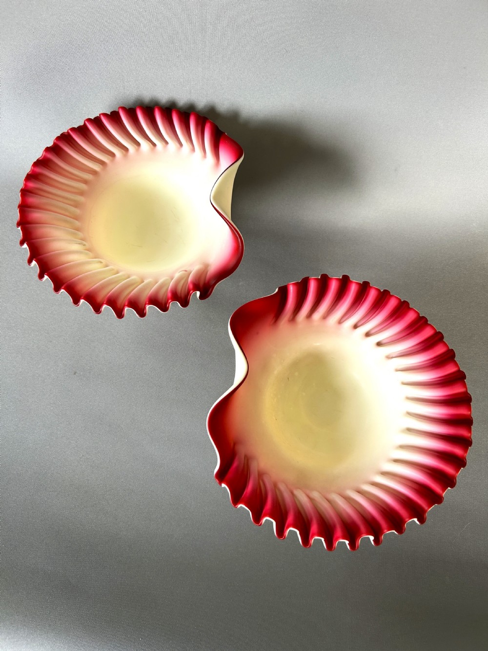A Pair of Stevens & Williams glass shell dishes View IV