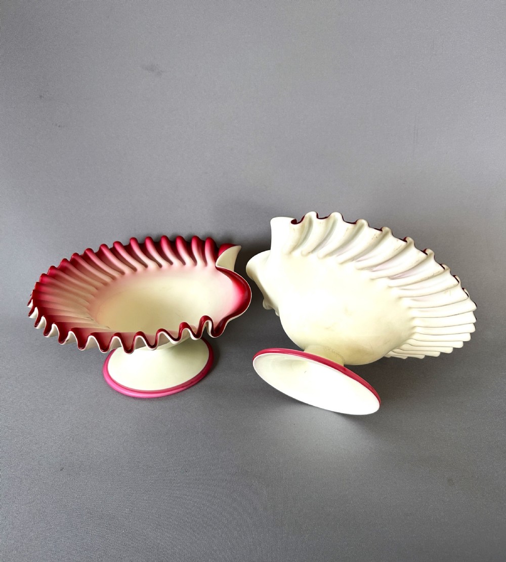 A Pair of Stevens & Williams glass shell dishes View V