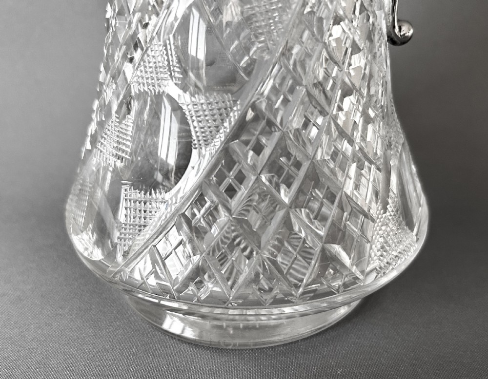 A superb Edwardian silver & cut glass claret jug View III