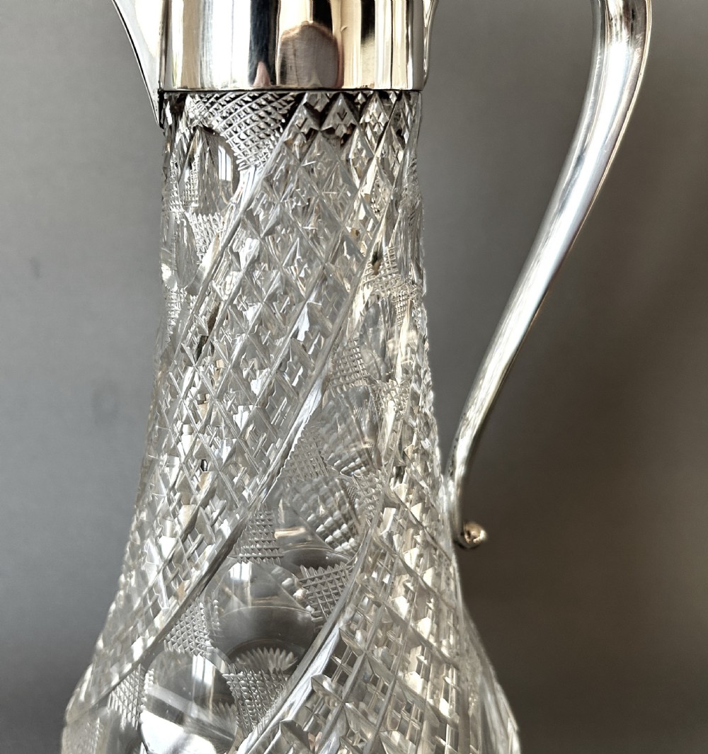 A superb Edwardian silver & cut glass claret jug View IV