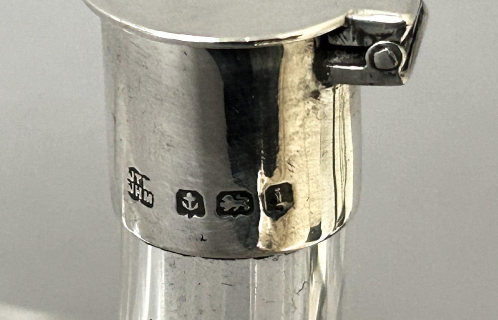 A charming Edwardian small silver mounted oil & vinegar duo View VII