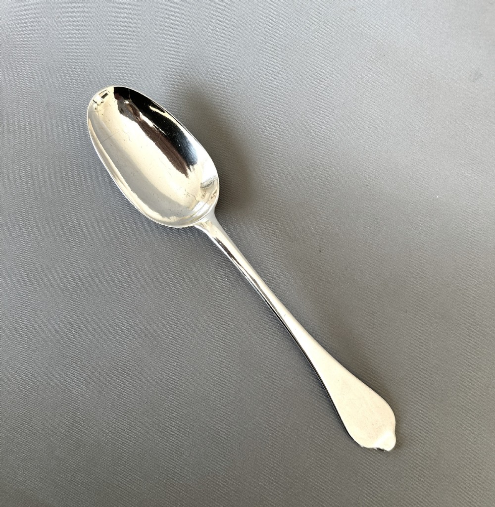 A superb Queen Anne dognose silver tablespoon
