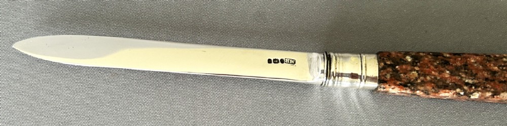 A fabulous Georgian silver & agate letter opener View III
