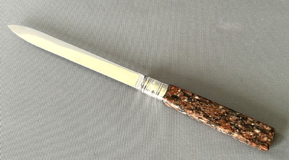 A fabulous Georgian silver & agate letter opener View IV