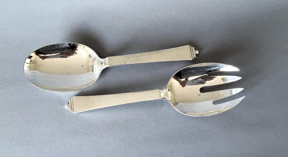 Outstanding Quality Pair of Georg Jensen Silver Servers