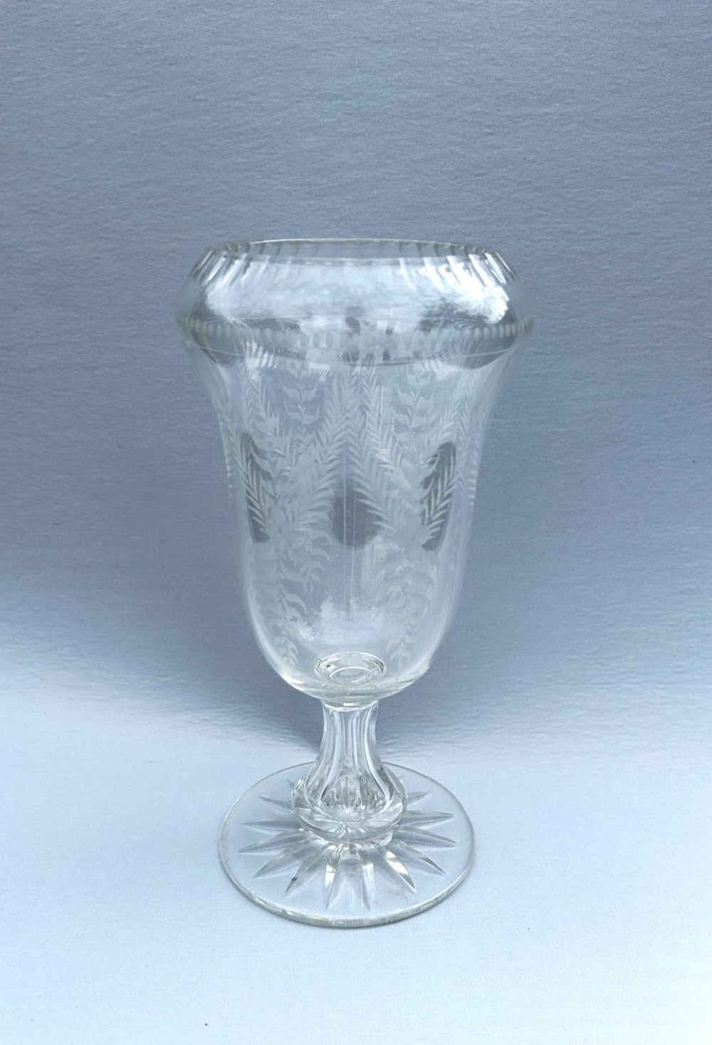 A most unusual Victorian etched celery vase