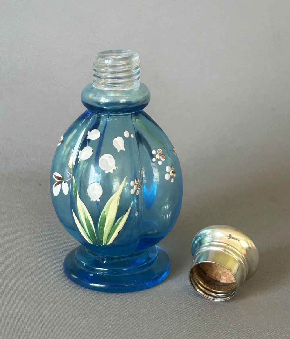A fabulous victorian silver & turquoise mounted scent bottle View VIII