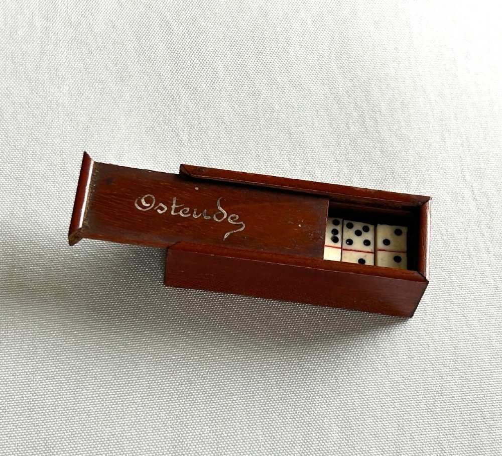 A rare set of Belgian miniature hand made dominoes