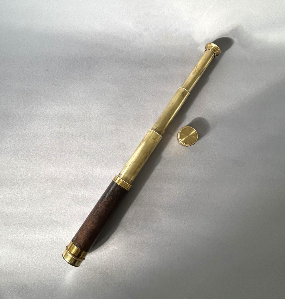 A handsome Victorian three draw brass mounted telescope