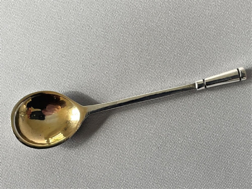 A George V Chester silver mustard pot & spoon View II