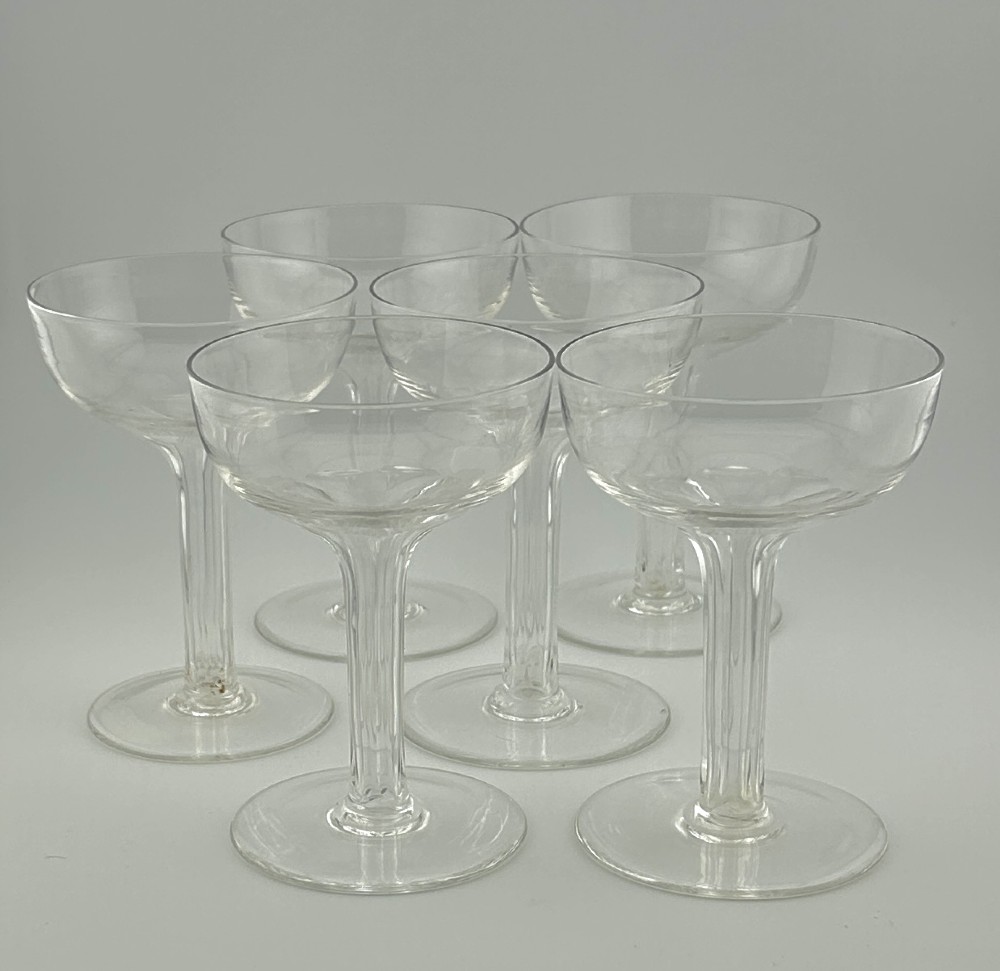 A Superb Set Of 6 Victorian Hollow Stem Champagne Glasses View II