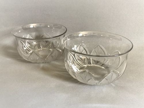 A superb pair of mid Victorian cut & frosted finger bowls