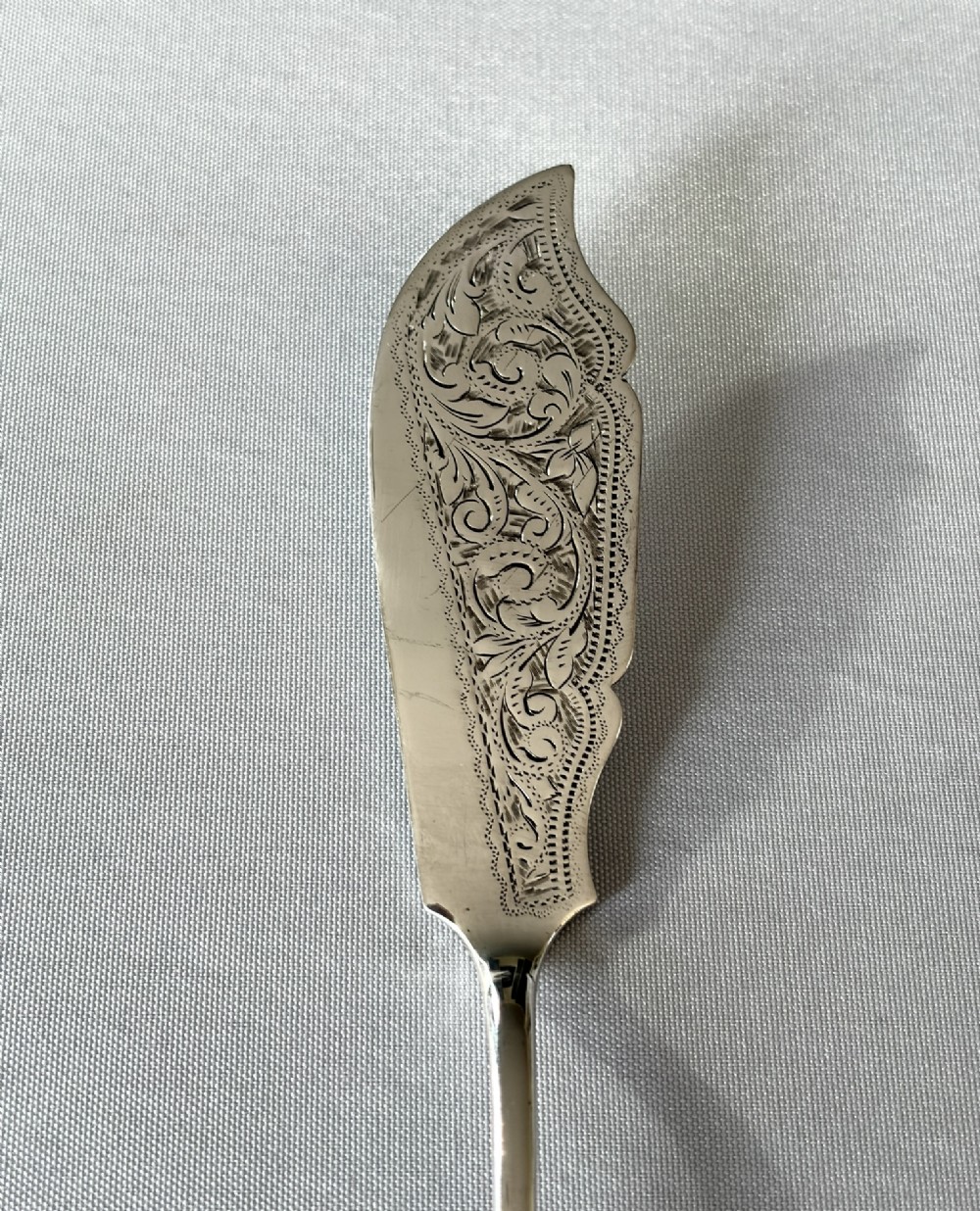 A sought after Onslow pattern Victorian silver butter knife View II
